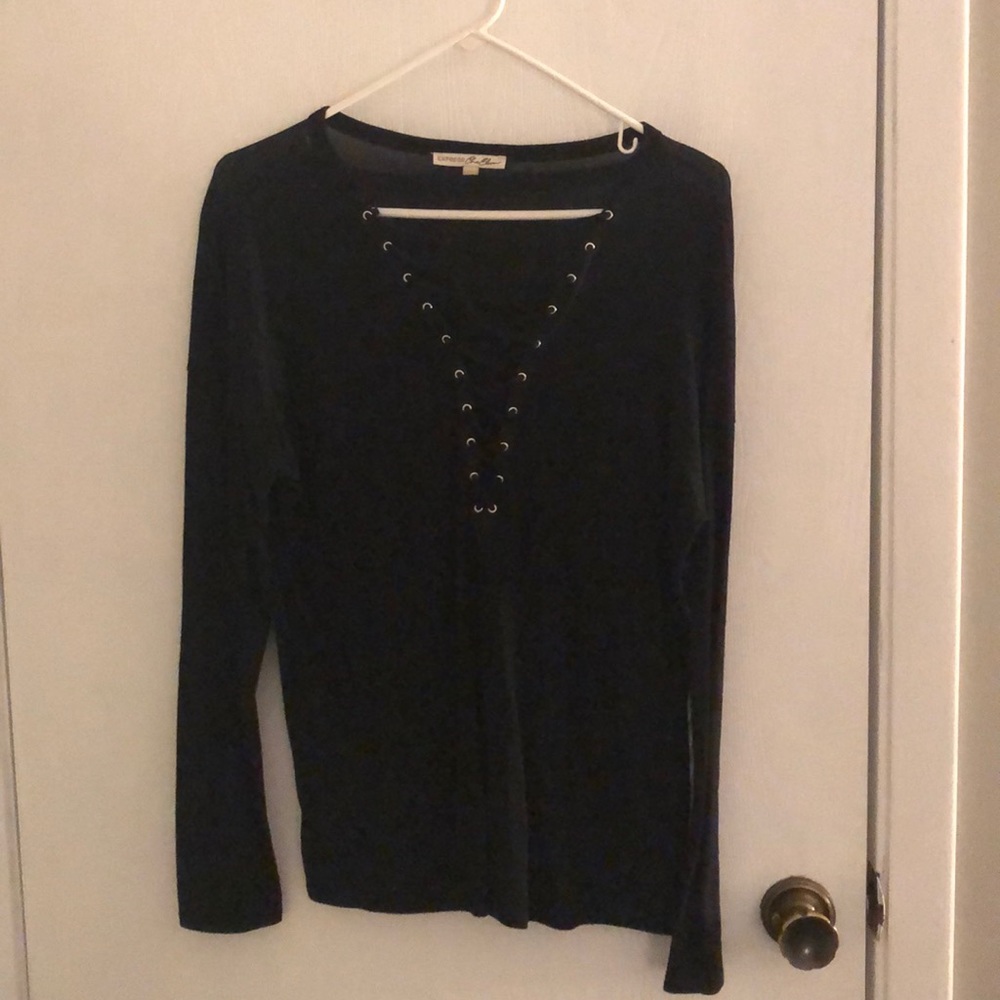 Express One Eleven soft long sleeve v neck t shirt